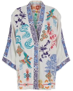 Johnny Was Overhemden ,Veelkleurig ,Rayon Romana Kimono - Blauw