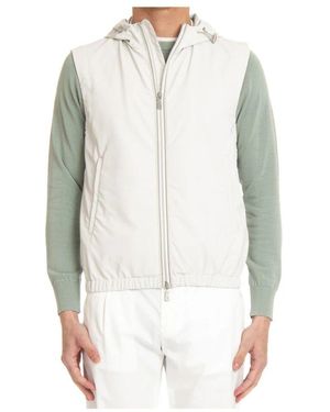 Eleventy Sand gilet mit doppelreißverschluss - Weiß