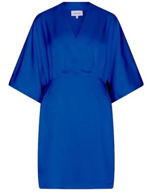 Dante 6 Cato Satin Kimono Midi Jurk - Blauw