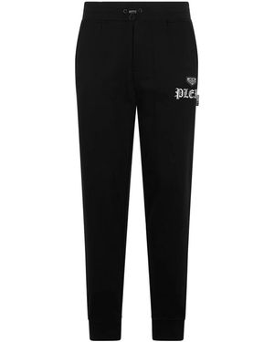 Philipp Plein Broeken ,Zwart ,Katoen Joggingbroek Skull Plein R