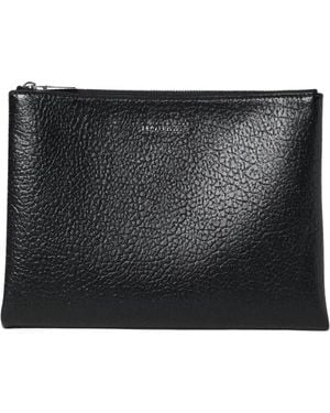 McQueen Schwarze Leder-Zip-Clutch-Brieftasche