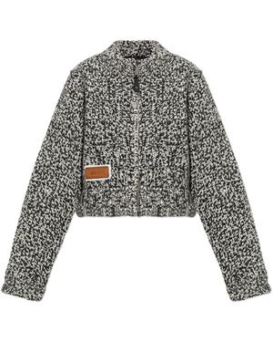 DSquared² Truien & Vesten ,Zwart ,Wol Cardigan Met Applicatie - Grijs