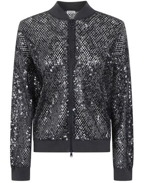 Brunello Cucinelli Dazzling Net Embroidery Cardigan - Zwart