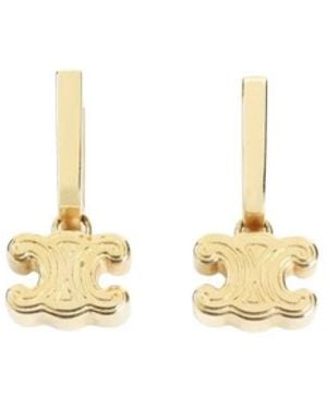 Celine Accessoires ,Geel ,Chunky Triomphe Oorbellen - Metallic