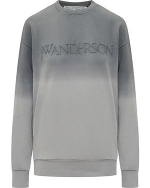 JW Anderson Logo Stickerei Gradient Sweatshirt - Grau