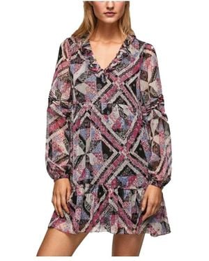 Pepe Jeans Short Dresses - Purple