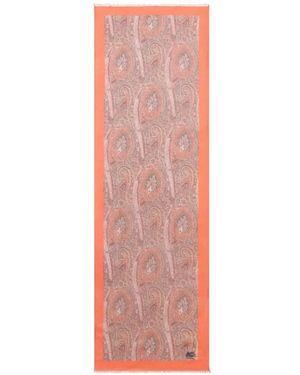 Etro Cashmere Sjaal Met Bloemen Paisley Motief - Roze
