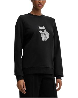 Karl Lagerfeld Choupette Strass Sweatshirt - Zwart