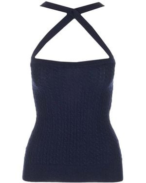 Patou Sleeveless Tops - Blu