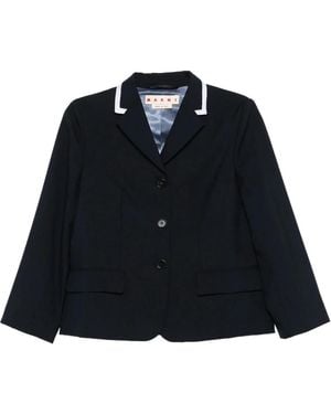 Marni Blazer Met Contrasterende Bies - Zwart