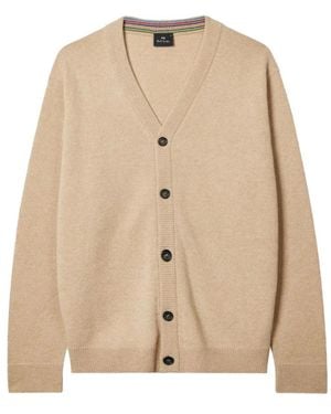 Paul Smith Merino Wol Vest Met V-Hals - Naturel