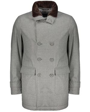 Herno Double-Breasted Elegant Jacket - Grey