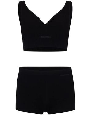 RED Valentino Nachtkleding ,Zwart ,Polyester Top En Short Set