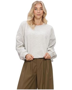 Gestuz Hoodies & Sweatvesten ,Grijs ,Katoen Gzkahla Mel Sweatshirt - Naturel