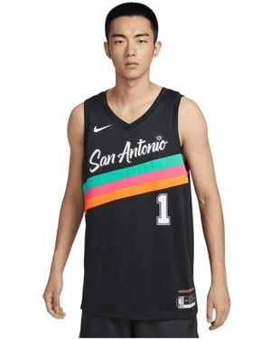 Nike Fitness ,Zwart ,Polyester Victor Wembanyama San Antonio Spurs City Edition Swingman Jersey - Blauw