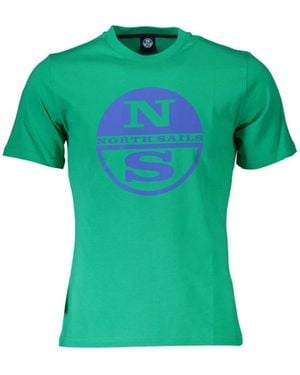 North Sails Grünes logo baumwoll tee