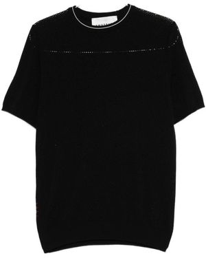 Amaranto Round-Neck Knitwear - Negro