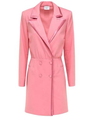 MVP WARDROBE Peak lapel wool mini dress - Pink