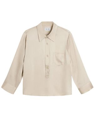 Sand Overhemden ,3176 Matt Nepeta Blouse - Naturel