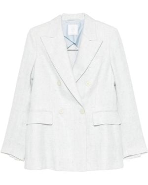 Eleventy Jassen ,Blauw ,Denim Denim Blazer - Wit