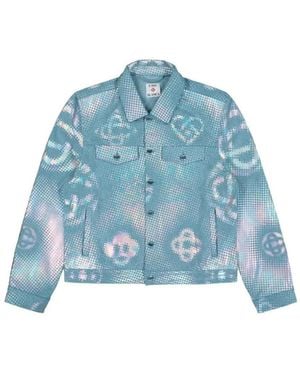 CASABLANCA Jassen ,Blauw ,Denim Pearlescent Monogram Denim Jacket