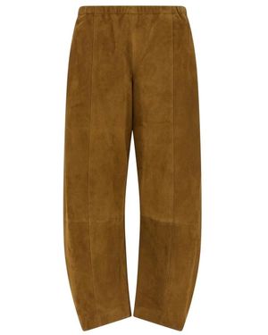 KHAITE Wide Trousers - Brown