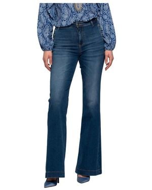 Kocca Jeans flare con dettaglio bottoni - Blu
