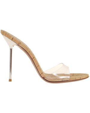 Paris Texas Heeled Mules - White