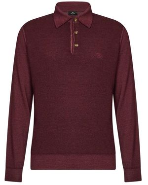 Etro Tops ,Rood ,Wol T-Shirts En Poloshirts - Paars