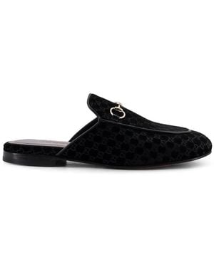 Gucci Princetown Velvet Mules - Black