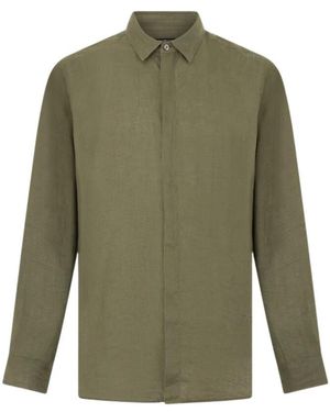 Roberto Cavalli Militaire Groene Linnen Overhemd