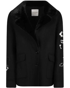 Ermanno Scervino Jassen ,Zwart ,Single-Breasted Coat