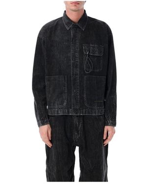 and wander Textured Utility Jacket - Zwart