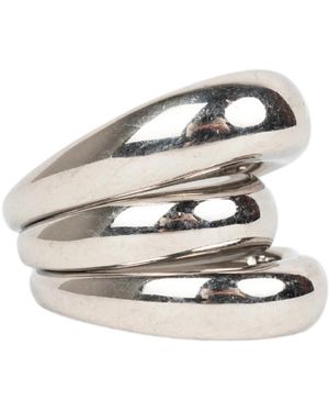 Panconesi Accessoires ,Grijs ,Gebogen Solar Ring - Metallic
