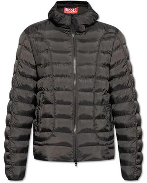 DIESEL Gesteppte jacke w-stone - Grau