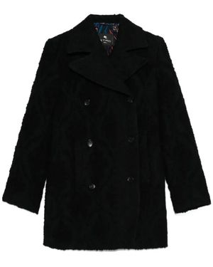 Etro Double-Breasted Coats - Negro