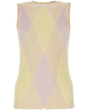 Burberry Sleeveless Tops - Natural
