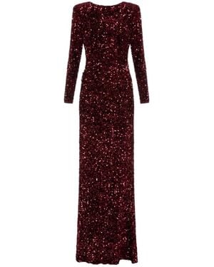 Elisabetta Franchi Chenille-paillettenstickerei-kleid - Lila