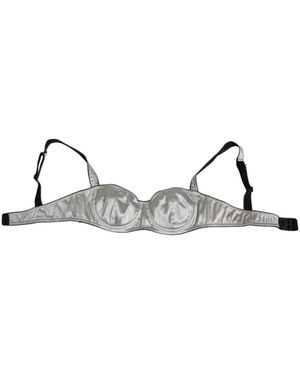 Dolce & Gabbana Ondergoed ,Grijs ,Grijze Stretch Balconette Beha Ondergoed - Metallic