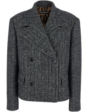 Dolce & Gabbana Double-Breasted Coats - Grey