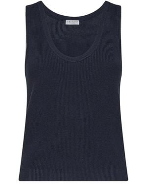Brunello Cucinelli Sleeveless Tops - Blue