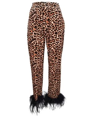Giulia N Couture Pantalones Elegantes Con Tela Elástica, Mujer, Talla - Marrón