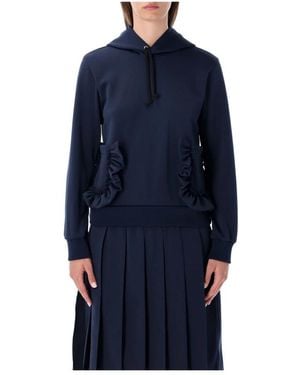 Comme des Garçons Ruffle Sleeve Hoodie - Blauw