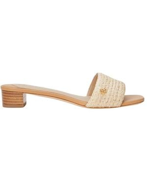 Ralph Lauren Heeled Mules - Natural