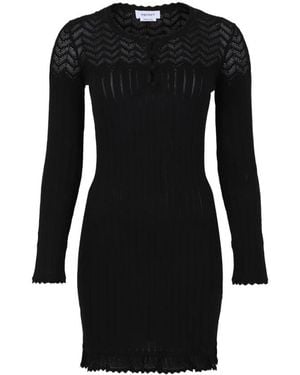 McQueen Rippstrick-Minikleid - Schwarz