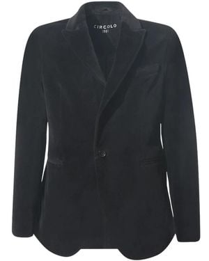 Circolo 1901 Katoenen Enkelrijige Blazer - Blauw