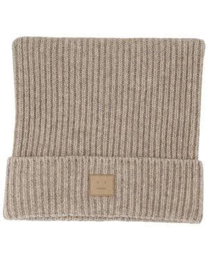 Acne Studios Face Logo Square Beanie - Bruin
