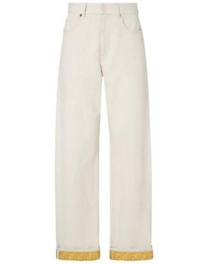 Fendi Wide Jeans - Blanco