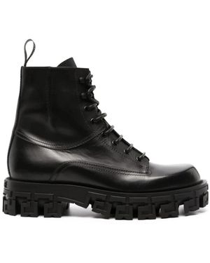Versace Lace-Up Boots - Nero