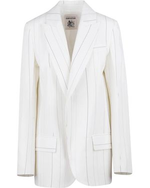Semicouture Jassen ,Wit ,Wol Giacca Candida A Riga Gessata